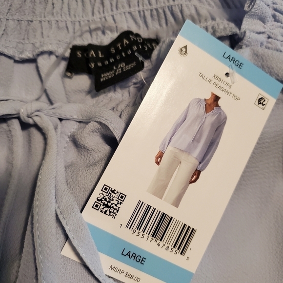 NWT Social Standard by Sanctuary Peasant Blouse Size Large, Retail $68 - Picture 8 of 11